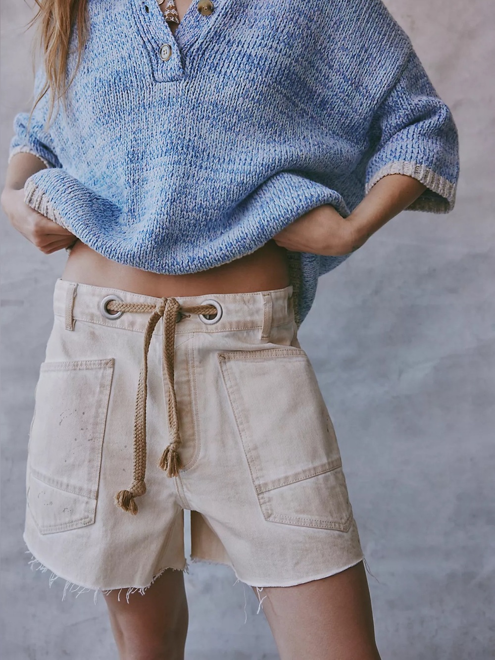 Free people We The Free Moxie Barrel Shorts Creme Broulee
